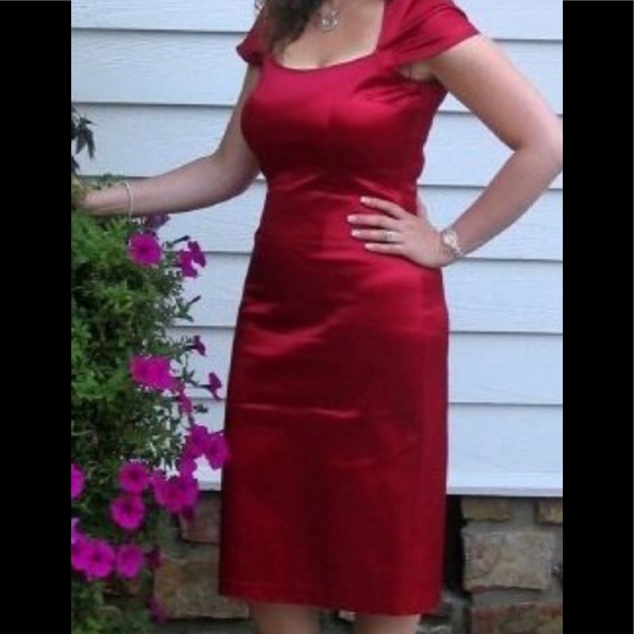 Maria Bianca Nero satin sheath pencil dress. - Picture 9 of 9